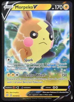 Pokemon TCG Morpeko V 037/072 2021 Shining Fates Ultra Rare Card - NM - Image 1