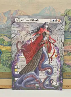 Geyadrone Dihada MTG Hand Painted Borderless Alter Magic by S&S x GC - Image 1