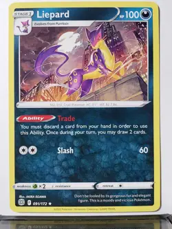 Liepard 091/172 LP - B1G1F - RARE Brilliant Stars Pokemon Card - Akira Egawa Art - Image 1
