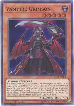 Yu-Gi-Oh Card - DASA-EN004 - VAMPIRE GRIMSON (super rare holo) - NM/Mint - Image 1