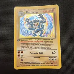 Pokemon TCG Machamp Holo Card Base Set 1st Edition 8/102 - Image 1