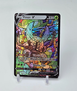Custom HOLO STAINED GLASS Pinsir Card Holo Pinsir READ DESCRIPTION BELOW - Image 1