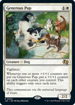 ~ Generous Pup ~ NM ~ Foundations Jumpstart ~ MTG ~ - Image 1