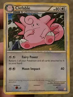 Pokemon TCG Clefable Holo Card 3/123 Unlimited Rare - Image 1