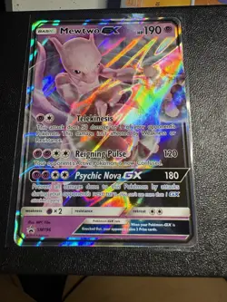 Pokemon Mewtwo GX SM196 SM Promo Full Art Holo Basic 190 HP English Card - Image 1