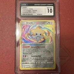 CGC 10 GEM MINT Jirachi 2020 Vivid Voltage 119/185 Amazing Rare Pokemon Card - Image 1