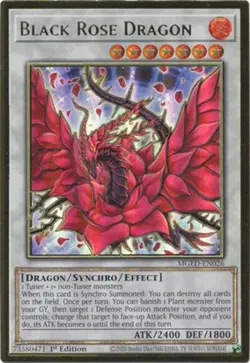 Yu-Gi-Oh Card - MGED-EN026 - BLACK ROSE DRAGON (premium gold rare holo) NM/Mint - Image 1