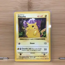 Pikachu 58/102 Shadowless Red Cheeks Common Base Set Pokemon Card LP 1999 - Image 1