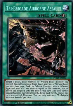 Yu-Gi-Oh Card - PHRA-EN053 - TRI-BRIGADE AIRBORNE ASSAULT (secret rare holo) - Image 1