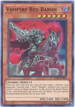 Yu-Gi-Oh Card - DASA-EN006 - VAMPIRE RED BARON (super rare holo) - NM/Mint - Image 1