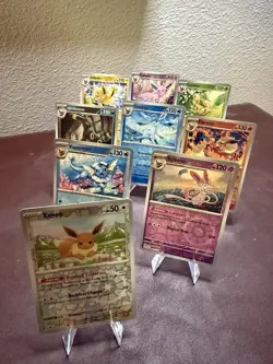 Pokemon EEVEE PRISMATIC EVOLUTIONS Complete 9 Card REVERSE HOLO SET UMBREON - Image 1