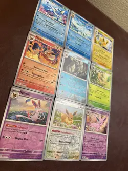 Pokemon EEVEE PRISMATIC EVOLUTIONS Complete 9 Card REVERSE HOLO SET UMBREON - Image 3