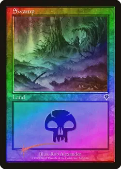 Swamp (340) FOIL Invasion HEAVILY PLD Basic Land MAGIC GATHERING CARD ABUGames - Image 1