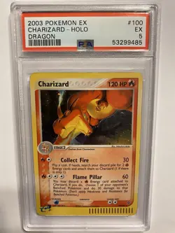 Pokemon TCG Charizard EX Dragon Holo Card 100/97 Secret Rare PSA 5 - Image 1
