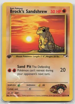 Pokemon Card Brock's Sandshrew (72) Common Gym Heroes 072/132 MP - Image 1