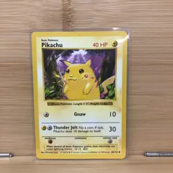 Pikachu 58/102 Shadowless Red Cheeks Common Base Set Pokemon Card LP 1999 - Image 1