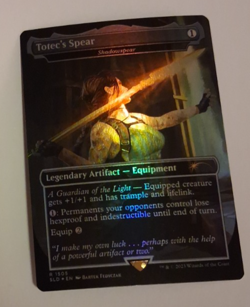 Totec's Spear Borderless Foil Shadowspear NM Secret Lair MTG Magic the Gathering - Image 1