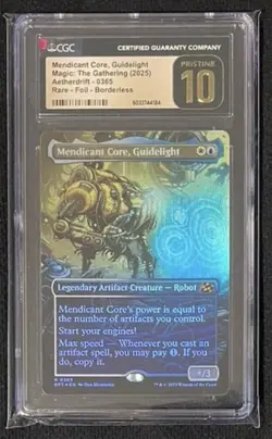Mtg Mendicant Core, Guidelight (CGC) 10 Pristine Borderless, Aetherdrift Foil - Image 1