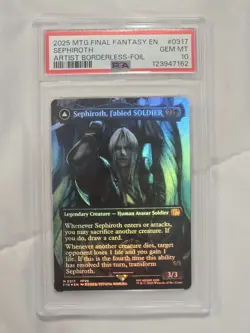 2025 MTG Sephiroth, Fabled SOLDIER 317 Borderless Final Fantasy Foil PSA 10 - Image 3