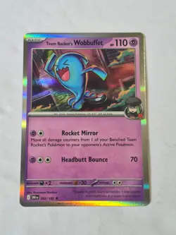 Team Rocket's Wobbuffet 082/182 Rare Destined Rivals Pokemon Holo Near Mint - Image 1