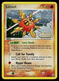Pokemon Card - Solrock Legend Maker 25/92 Reverse Holo Rare Stamped - Image 1