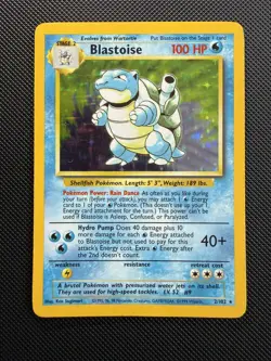 Pokemon TCG Blastoise Holo Card Base Set 2/102 WOTC 1999 Vintage MP - Image 1