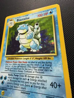 Pokemon TCG Blastoise Holo Card Base Set 2/102 WOTC 1999 Vintage MP - Image 3