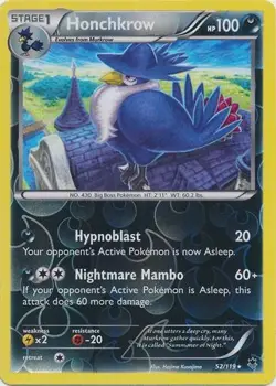 HONCHKROW 52/119 XY PHANTOM FORCES POKEMON (REVERSE HOLO, LP) - Image 1