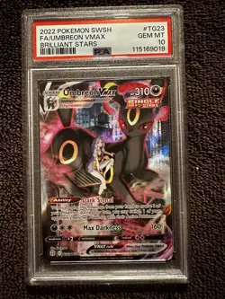Pokemon Umbreon VMAX Full Art Ultra Rare Holo TG23 Swsh09 Brilliant Stars PSA 10 - Image 1