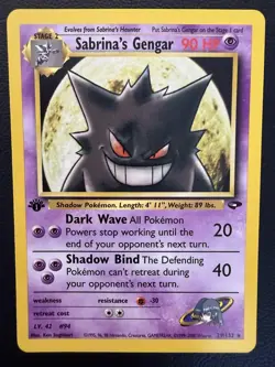 Pokemon Sabrina's Gengar 29/132 nm-lp Gym Challenge 1st Edition Rare WotC 2000 - Image 1