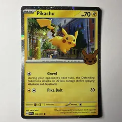 Pokemon TCG Pikachu - (Cosmos Holo) 018/091 Trick or Trade Booster 2024 Holo NM - Image 1