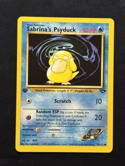 Pokemon Sabrina's Psyduck 99/132 Gym Challenge 1st Edition - Hide The Aspirin - Image 2