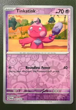 Pokemon TCG Tinkatink 83/182 Paradox Rift SV4 Reverse Holo NM - Image 1