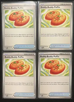4x Buddy Buddy Poffin 101/131 x4 - Prismatic Evolutions Pokemon Playset - Image 1
