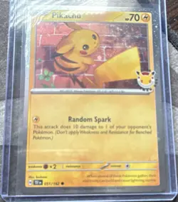 Pokemon Pikachu 051/162 30th Promo CENTER SWIRL - Image 1