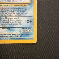 Pokemon Base Set Blastoise 2/102 Holo Rare WOTC 1999 Unlimited - Image 4