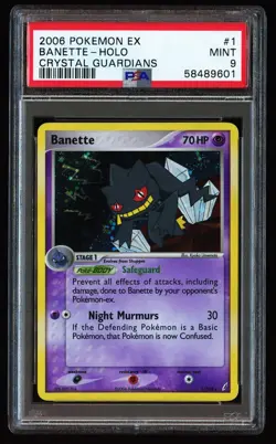 2006 POKEMON EX CRYSTAL GUARDIANS 1/100 BANETTE HOLO PSA 9 - Image 1