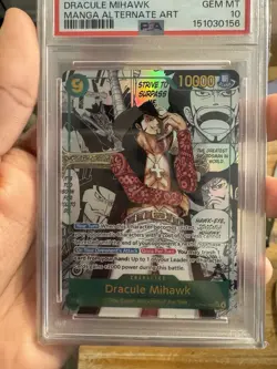 2026 ONE PIECE MANGA ALTERNATE ART OP14-EB04-119 DRACULE MIHAWK PSA 10 - Image 2