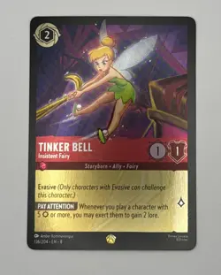 Lorcana Tinker Bell Insistent Fairy 136/204 Reign of Jafar Cold Foil - Image 1