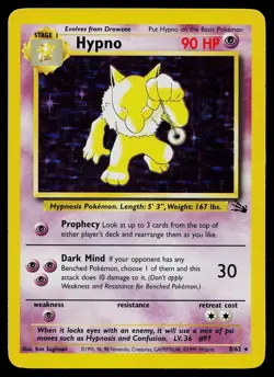 Pokemon Card - Hypno Fossil 8/62 Holo Rare - Image 1