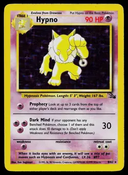 Pokemon Card - Hypno Fossil 8/62 Holo Rare - Image 1