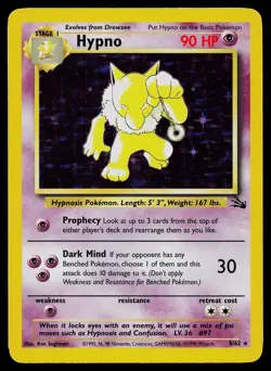 Pokemon Card - Hypno Fossil 8/62 Holo Rare - Image 1