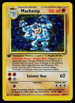 Pokemon Card - Machamp Base Set 8/102 Holo Holo Rare - Image 1