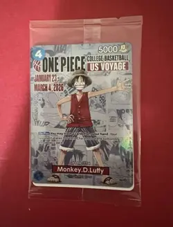 SEALED One Piece College Basketball NCAA Promo Card Monkey D Luffy - Image 1