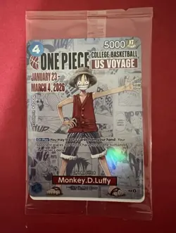 SEALED One Piece College Basketball NCAA Promo Card Monkey D Luffy - Image 2