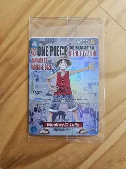 One Piece Monkey.D.Luffy College Basketball Promo Card St. John’s Sealed - Image 1