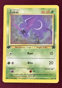 1st Edition Zubat 70/82 - Team Rocket - Pokemon Card - Image 1