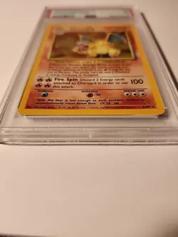 Pokemon TCG Base Set Charizard Holo Rare Card 1999 Unlimited, PSA 7 NM - Image 3