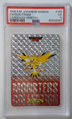 Pokemon Cards - Carddass Bandai Zapdos Prism 145 PSA 5 - Image 1