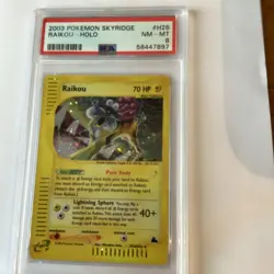 Pokemon card, Skyridge Raikou H26 Holo graded 8 - Image 2